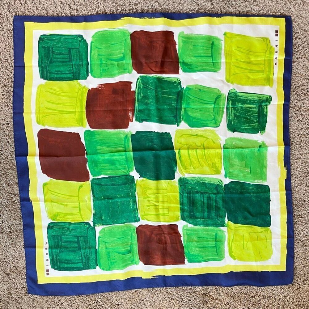 Marni x Uniqlo Silk Scarf Furoshiki Square Abstract Art Print 27